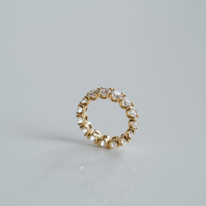 0.25 TCW Round Shaped Half Eternity Lab Grown Diamond Wedding Band