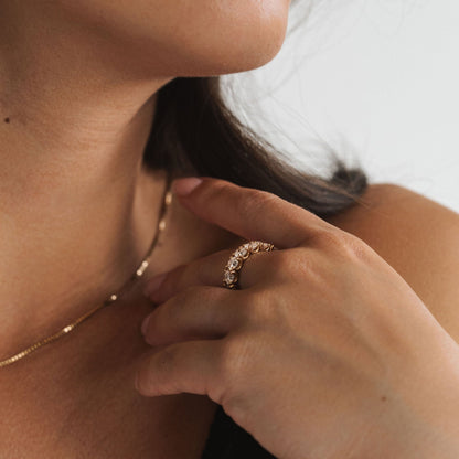 0.25 TCW Round Shaped Half Eternity Lab Grown Diamond Wedding Band