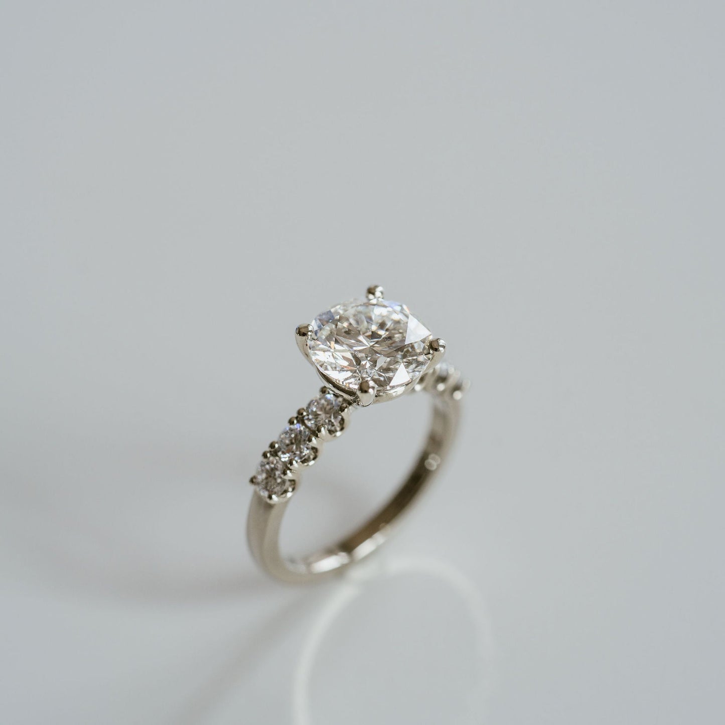Marquise Shaped Three Stone Lab Grown Diamond Engagement Ring