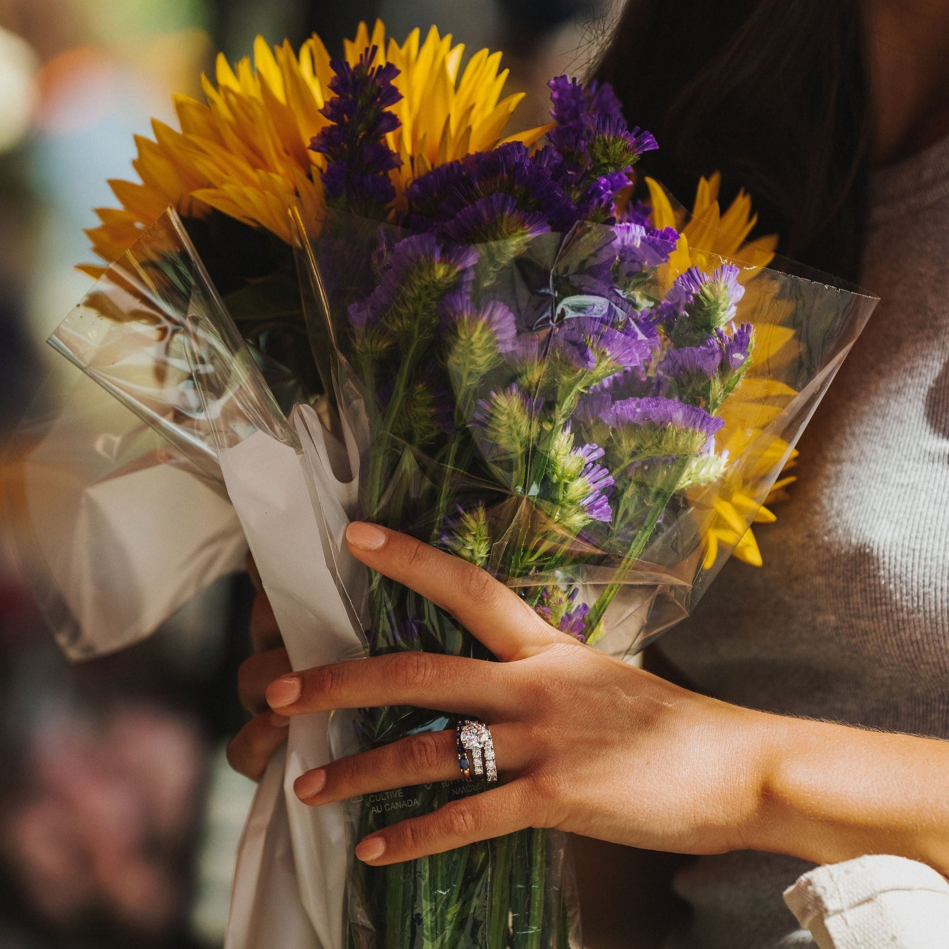 Marquise Shaped Three Stone Lab Grown Diamond Engagement Ring