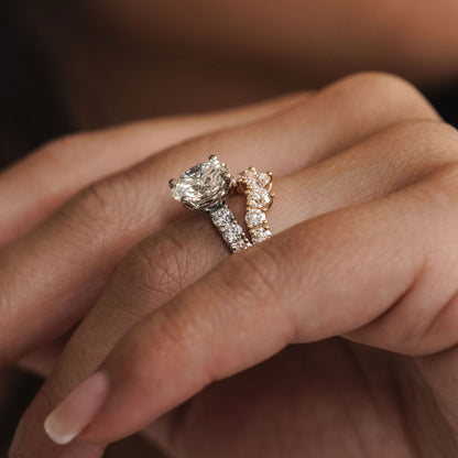 Marquise Shaped Three Stone Lab Grown Diamond Engagement Ring