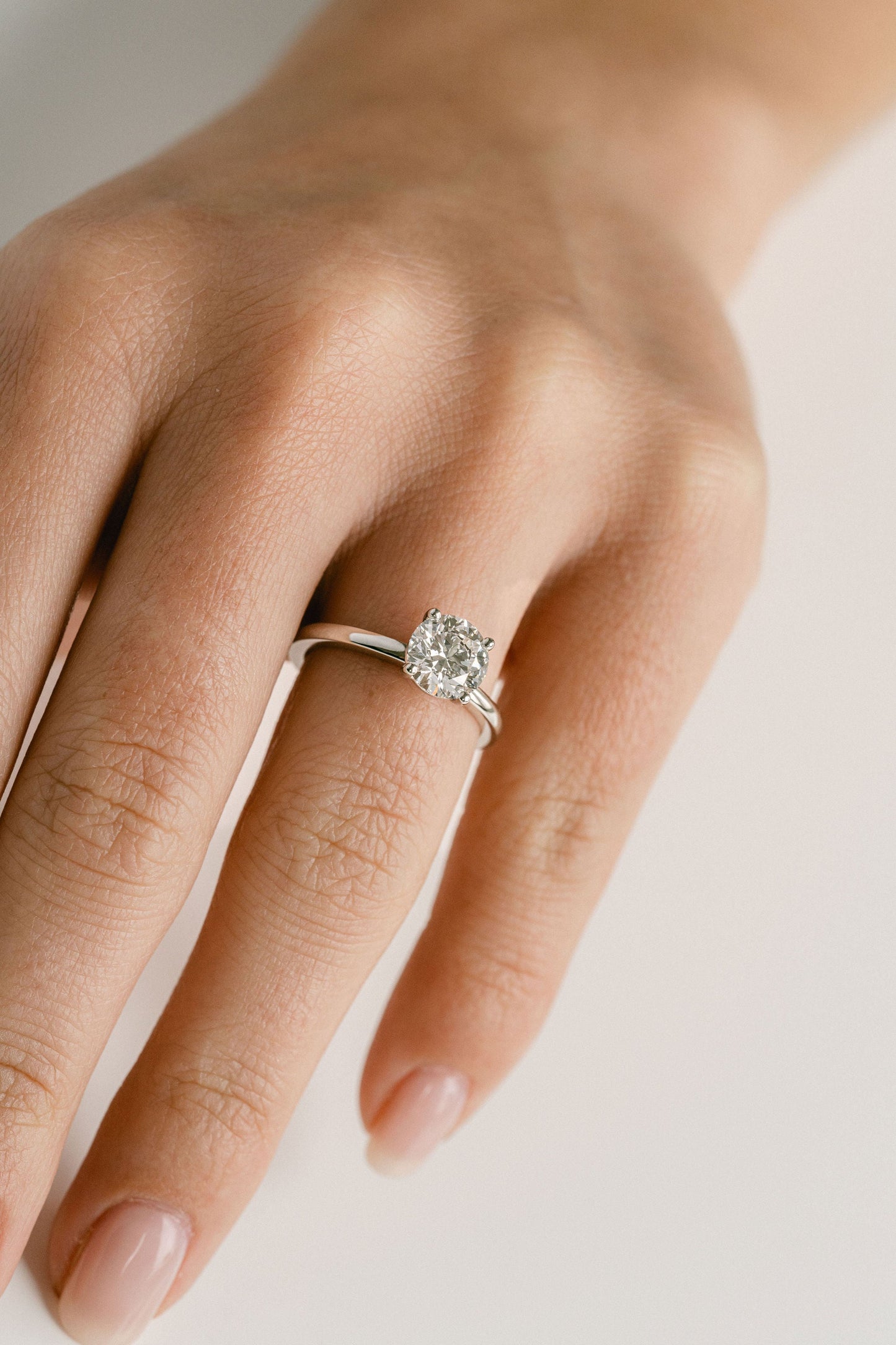 Marquise Shaped Three Stone Lab Grown Diamond Engagement Ring