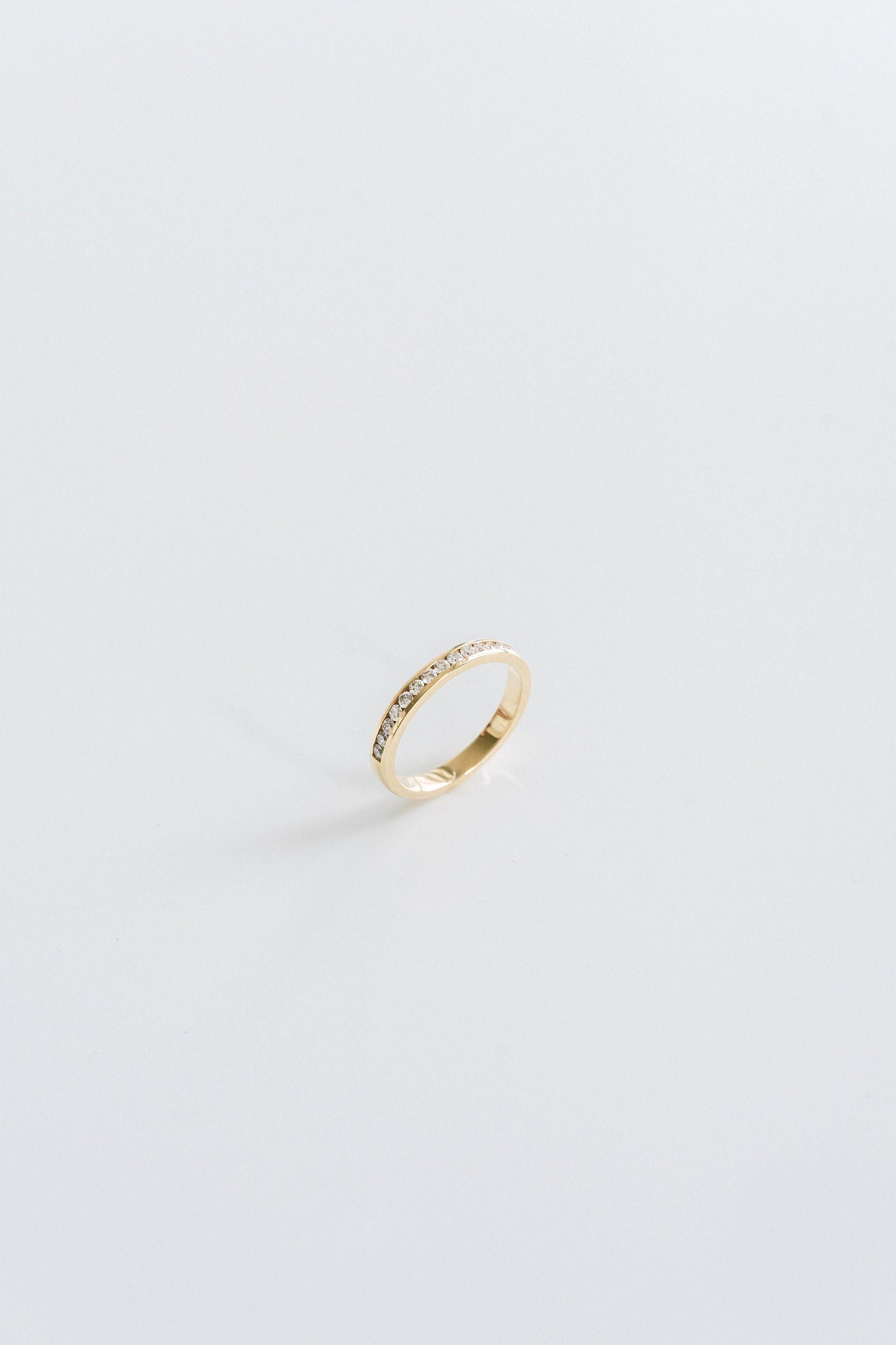 0.25 TCW Round Shaped Half Eternity Lab Grown Diamond Wedding Band