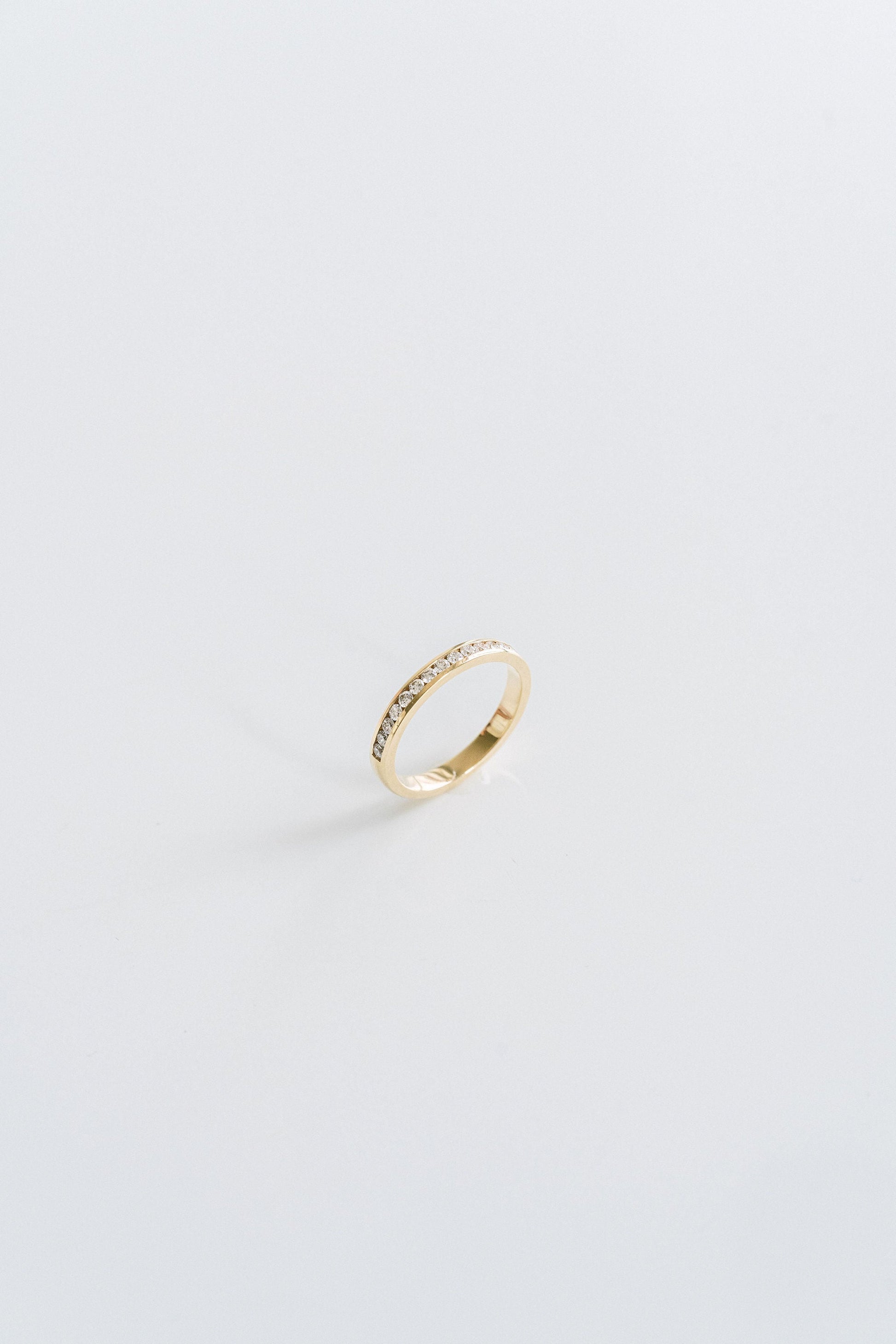 0.25 TCW Round Shaped Half Eternity Lab Grown Diamond Wedding Band