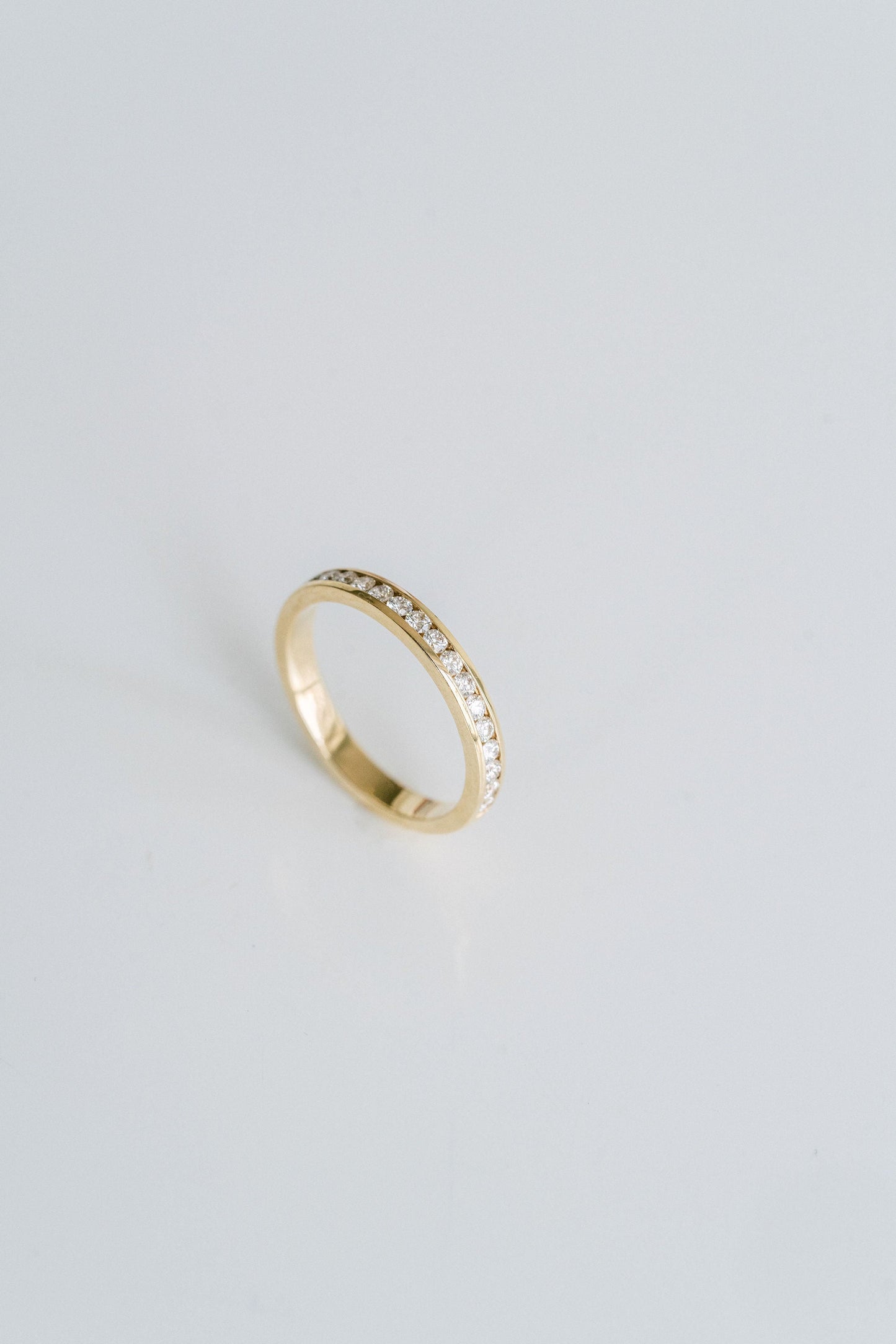 0.25 TCW Round Shaped Half Eternity Lab Grown Diamond Wedding Band