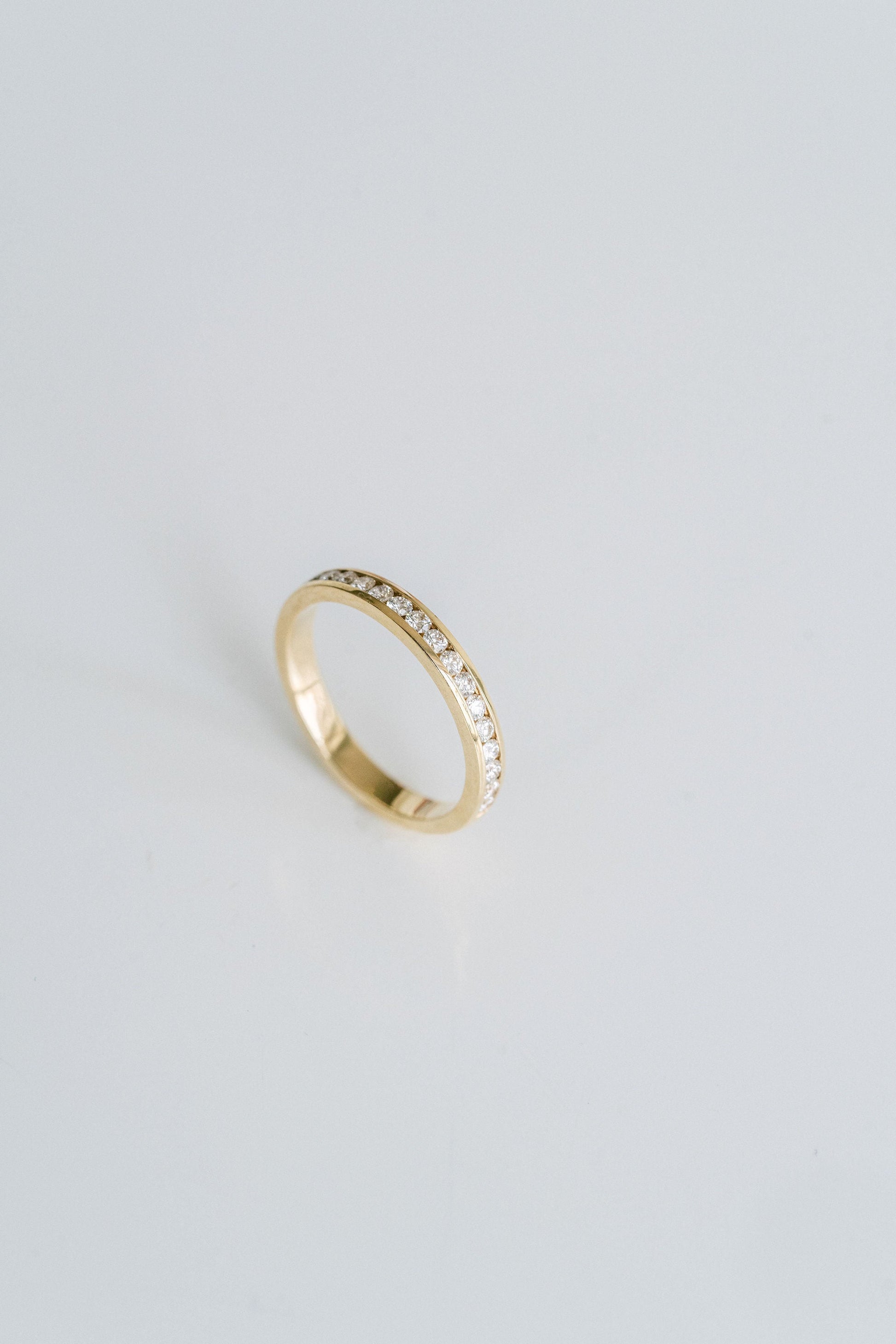 0.25 TCW Round Shaped Half Eternity Lab Grown Diamond Wedding Band