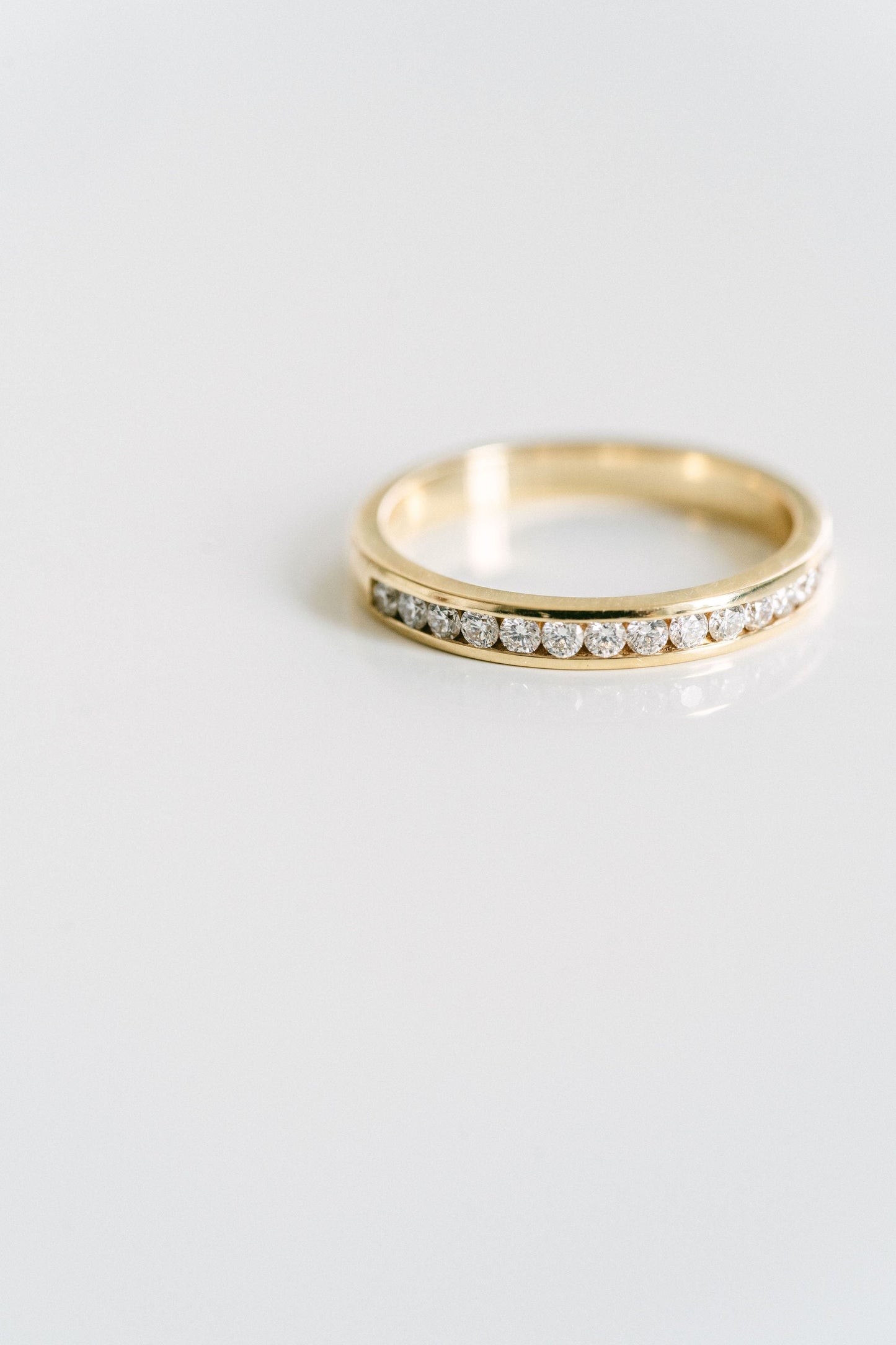 0.25 TCW Round Shaped Half Eternity Lab Grown Diamond Wedding Band