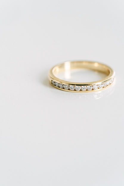 0.25 TCW Round Shaped Half Eternity Lab Grown Diamond Wedding Band