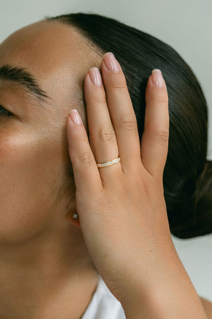 0.25 TCW Round Shaped Half Eternity Lab Grown Diamond Wedding Band