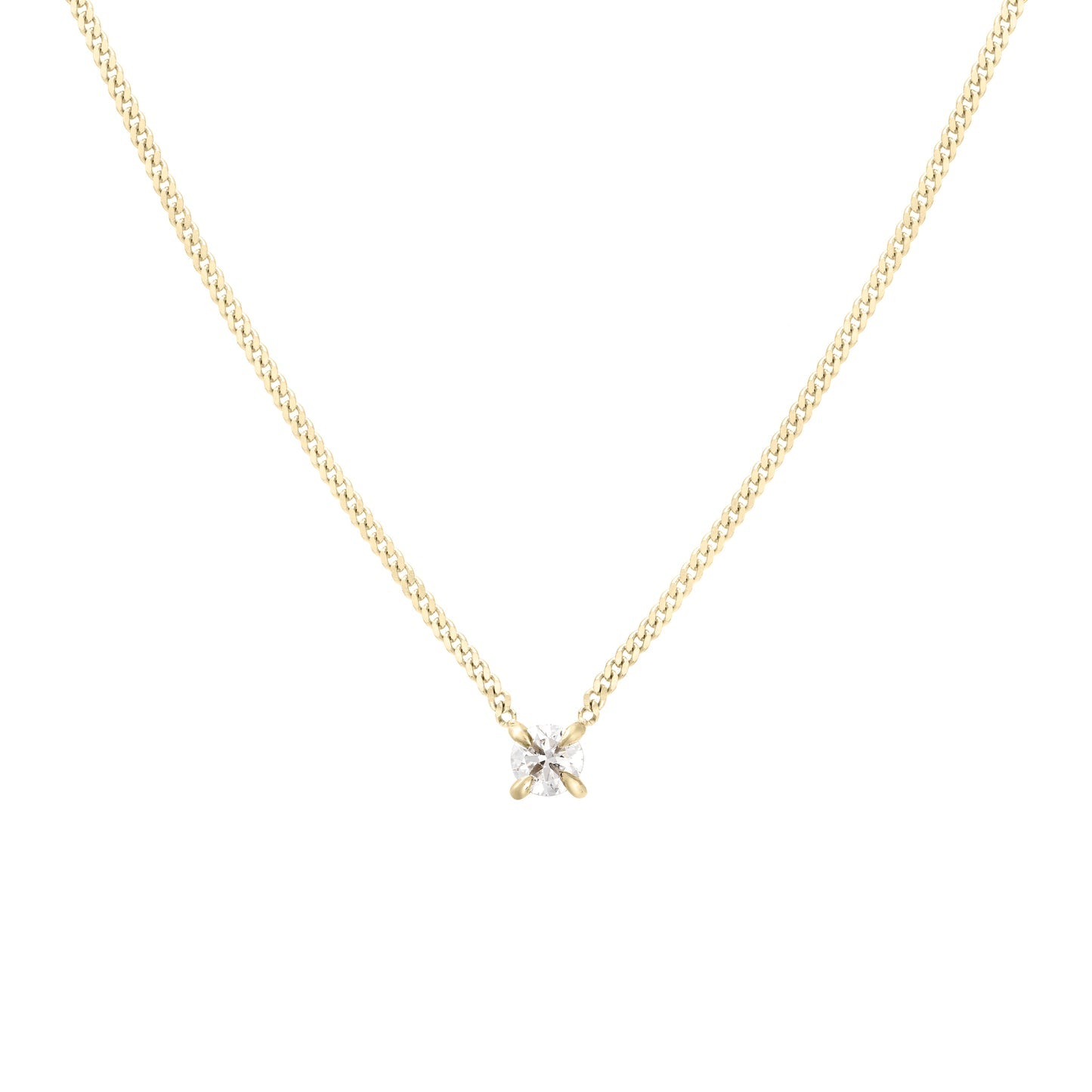 0.2 CT Round Shaped Solitaire Lab Grown Diamond Necklace