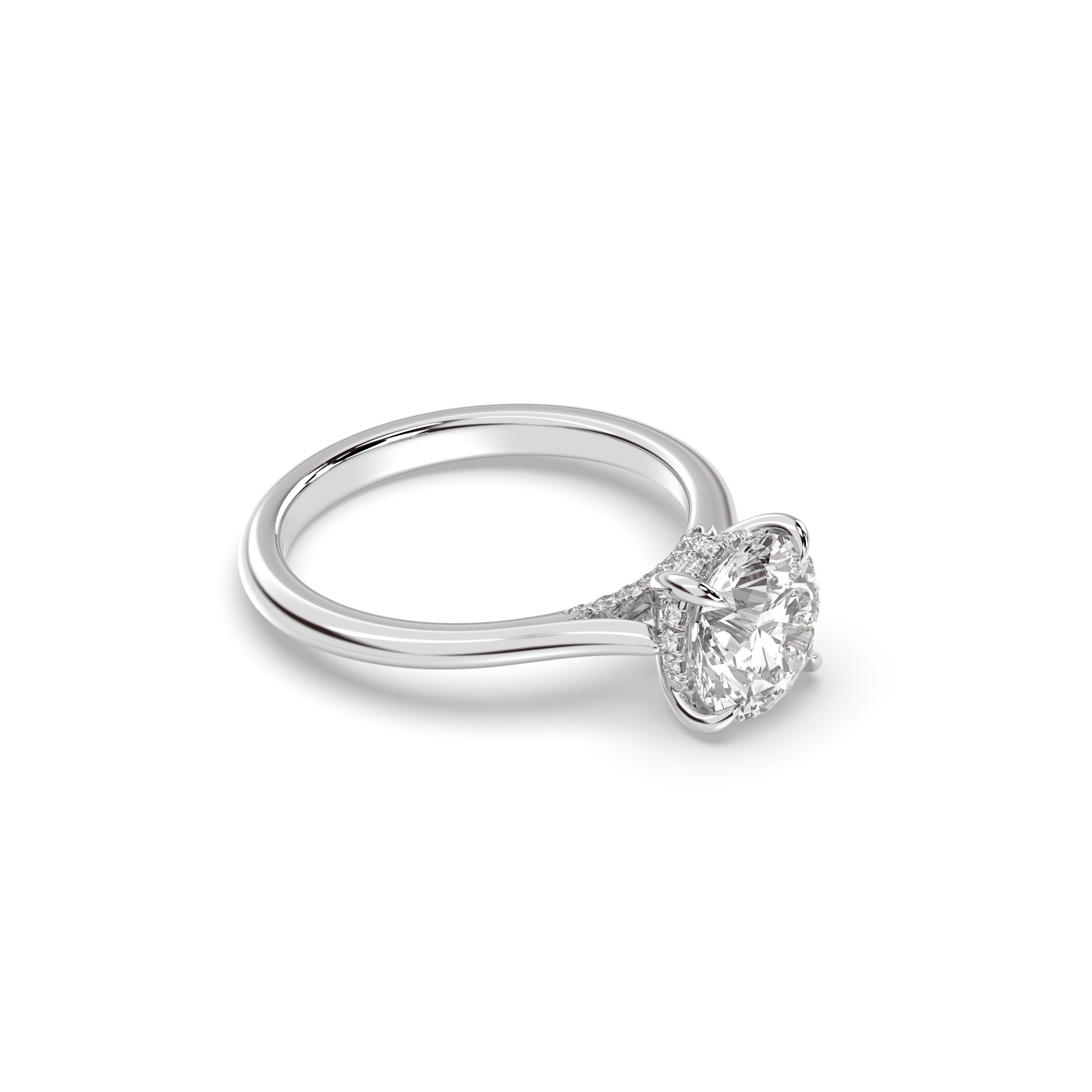 Marquise Shaped Three Stone Lab Grown Diamond Engagement Ring