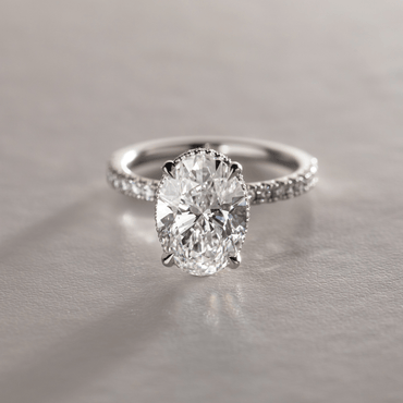 Marquise Shaped Three Stone Lab Grown Diamond Engagement Ring