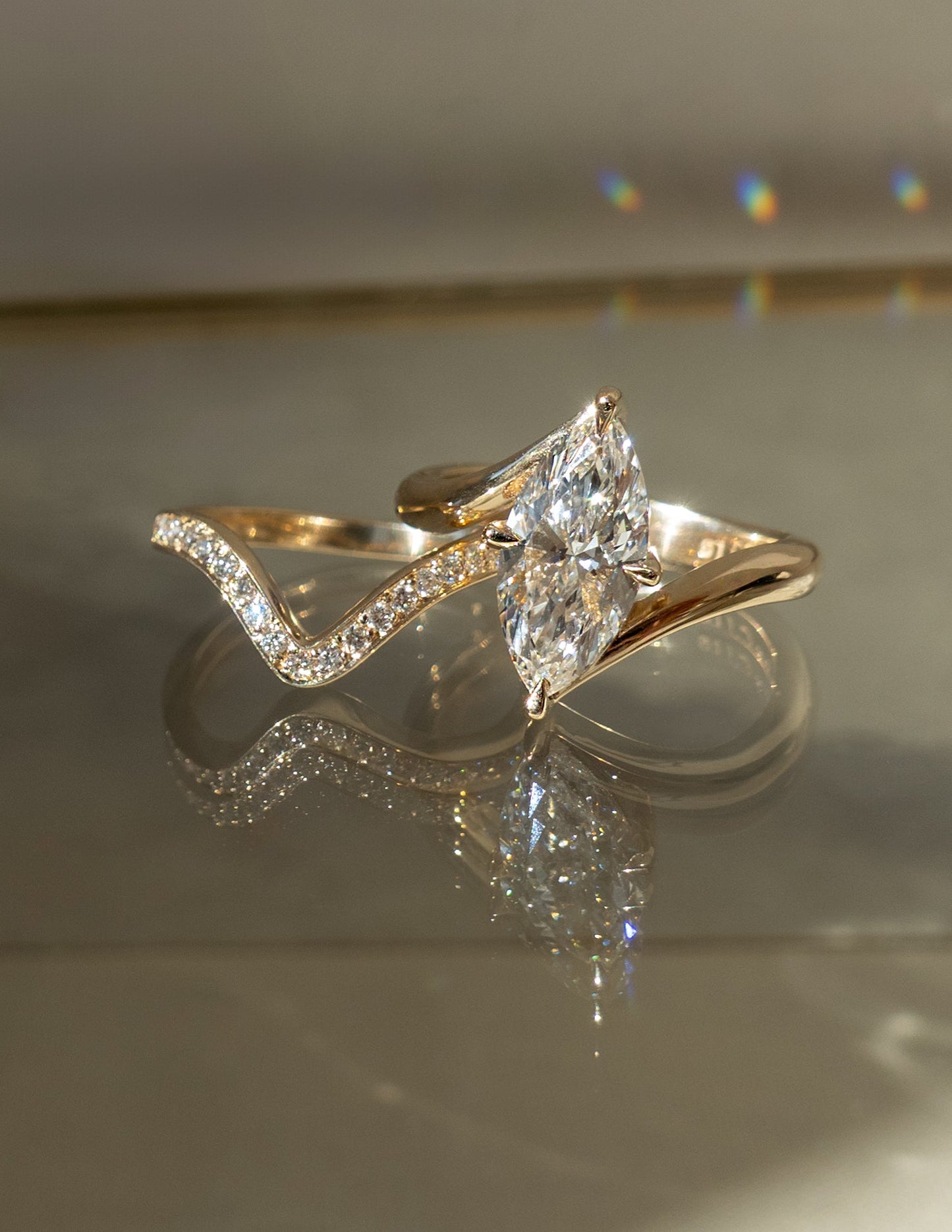 2.5 CT Marquise Cut Solitaire Lab Grown Diamond Ring With Wrap Classic Plain Band