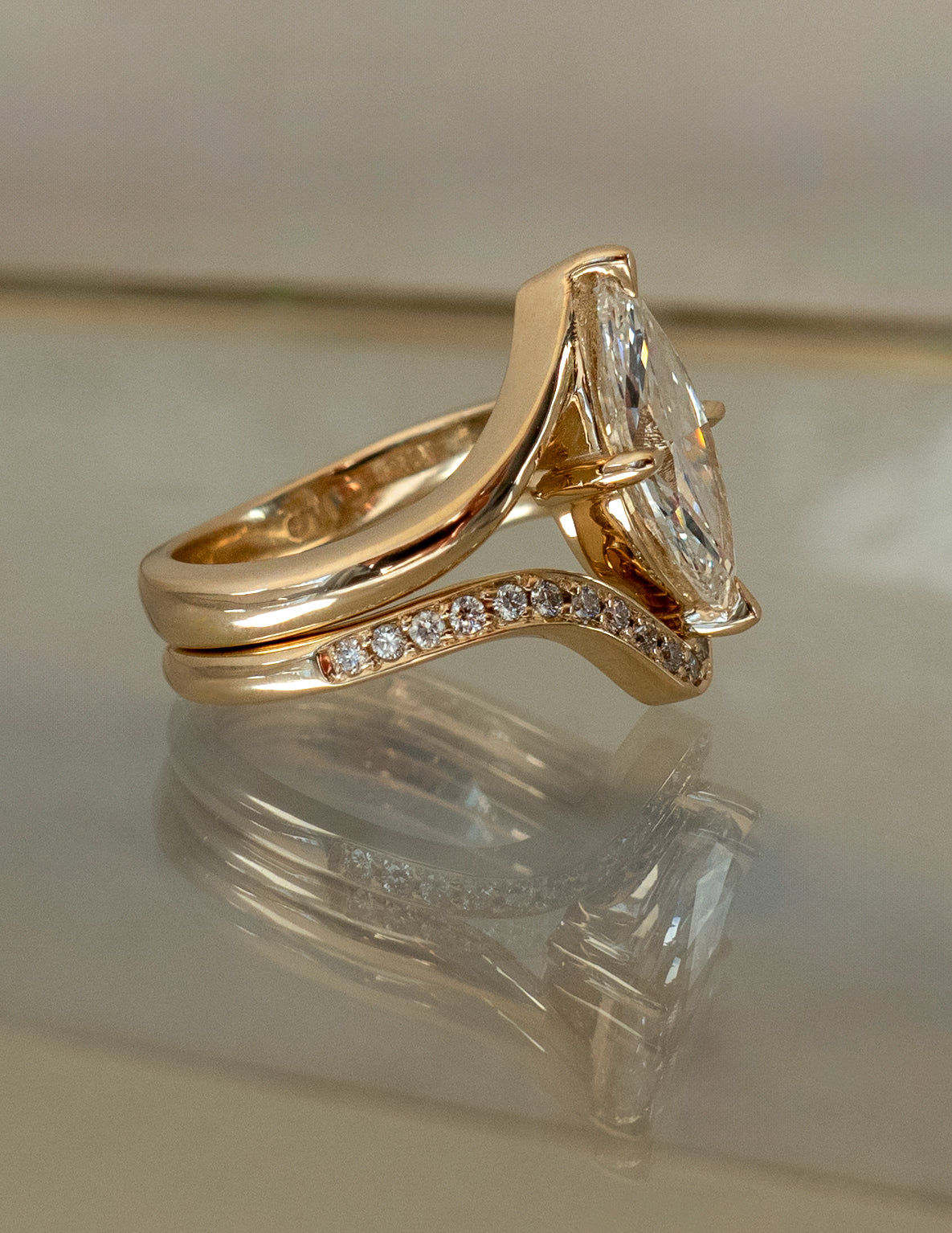 2.5 CT Marquise Cut Solitaire Lab Grown Diamond Ring With Wrap Classic Plain Band