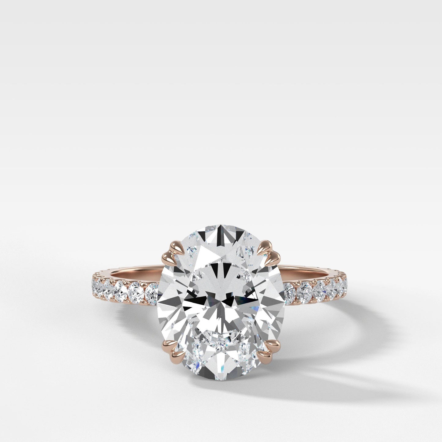 Marquise Shaped Three Stone Lab Grown Diamond Engagement Ring