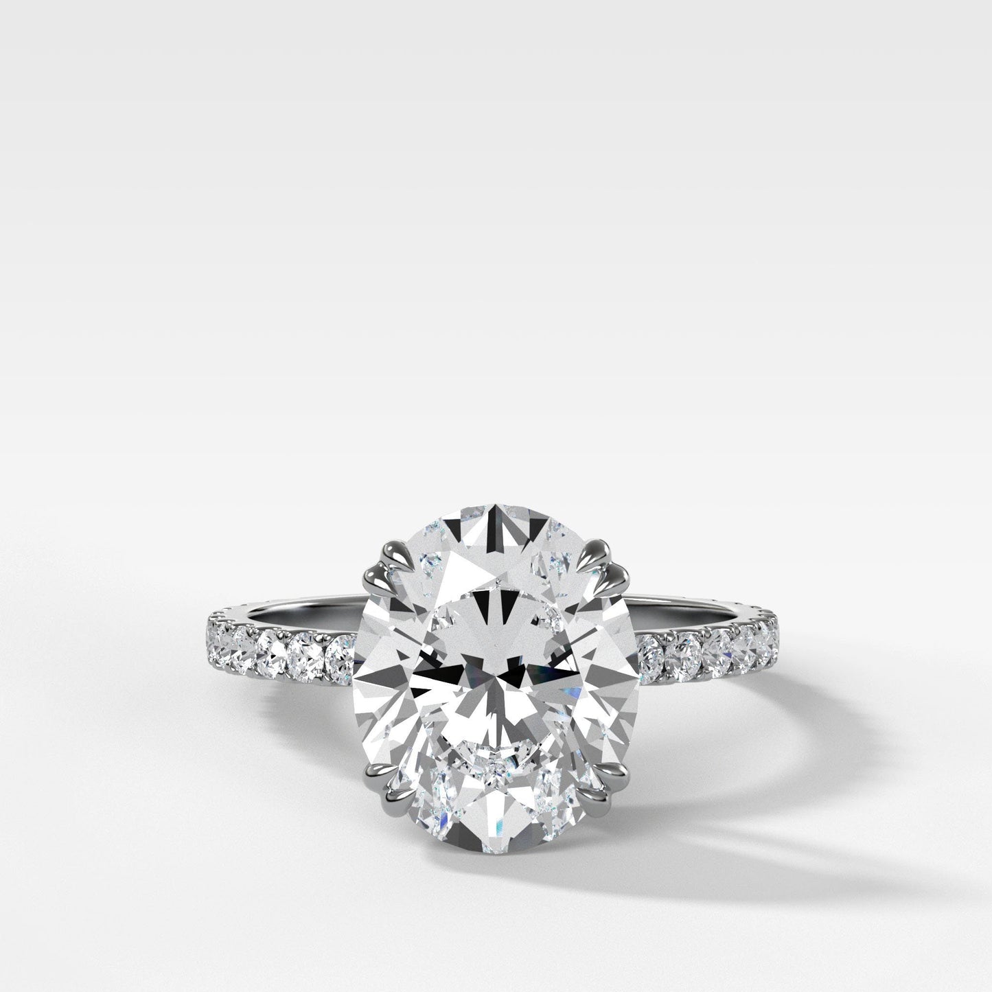 Marquise Shaped Three Stone Lab Grown Diamond Engagement Ring
