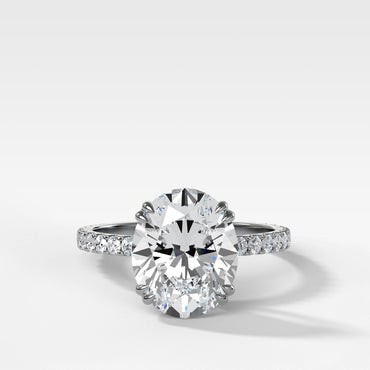 Marquise Shaped Three Stone Lab Grown Diamond Engagement Ring