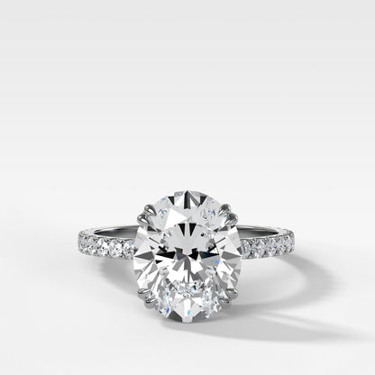 Marquise Shaped Three Stone Lab Grown Diamond Engagement Ring