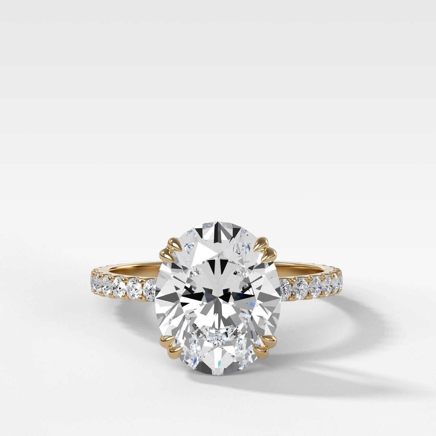 Marquise Shaped Three Stone Lab Grown Diamond Engagement Ring