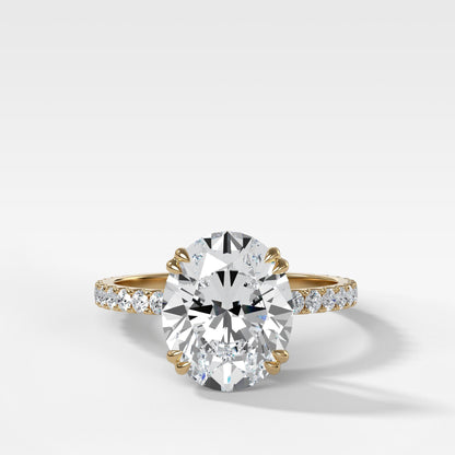 Marquise Shaped Three Stone Lab Grown Diamond Engagement Ring