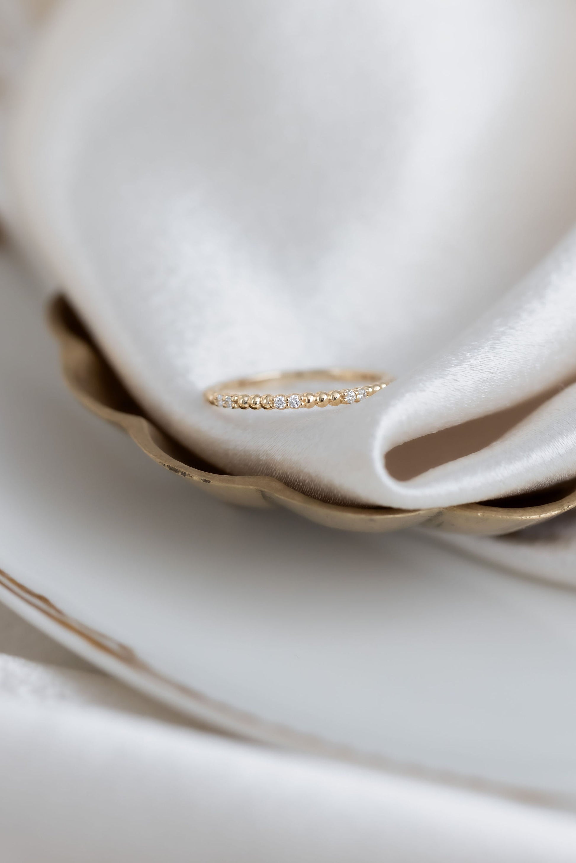 0.25 TCW Round Shaped Half Eternity Lab Grown Diamond Wedding Band