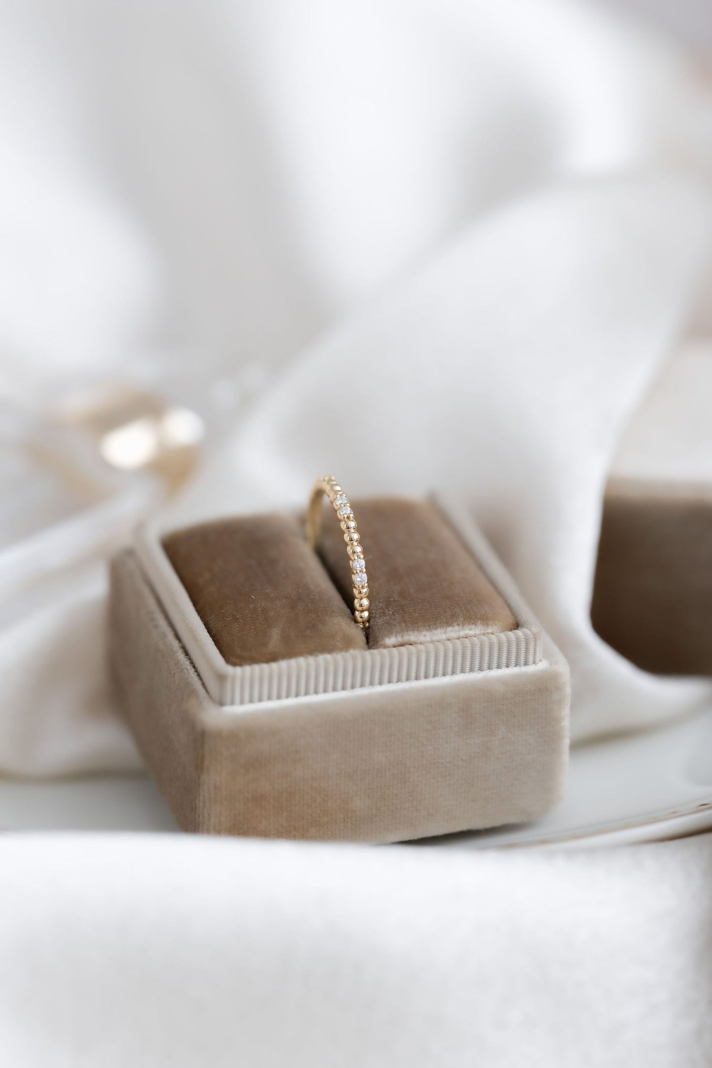 0.25 TCW Round Shaped Half Eternity Lab Grown Diamond Wedding Band