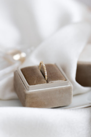 0.25 TCW Round Shaped Half Eternity Lab Grown Diamond Wedding Band