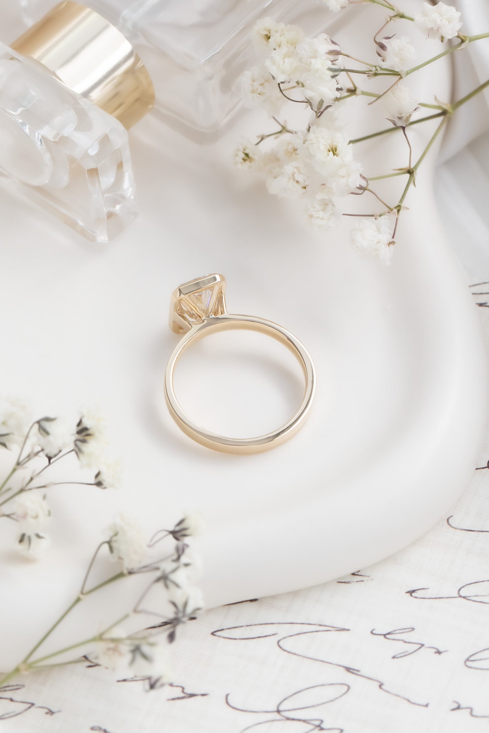 Marquise Shaped Three Stone Lab Grown Diamond Engagement Ring