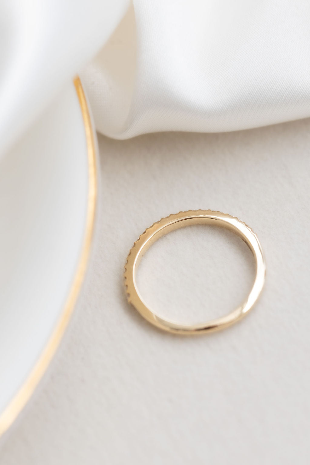 0.25 TCW Round Shaped Half Eternity Lab Grown Diamond Wedding Band