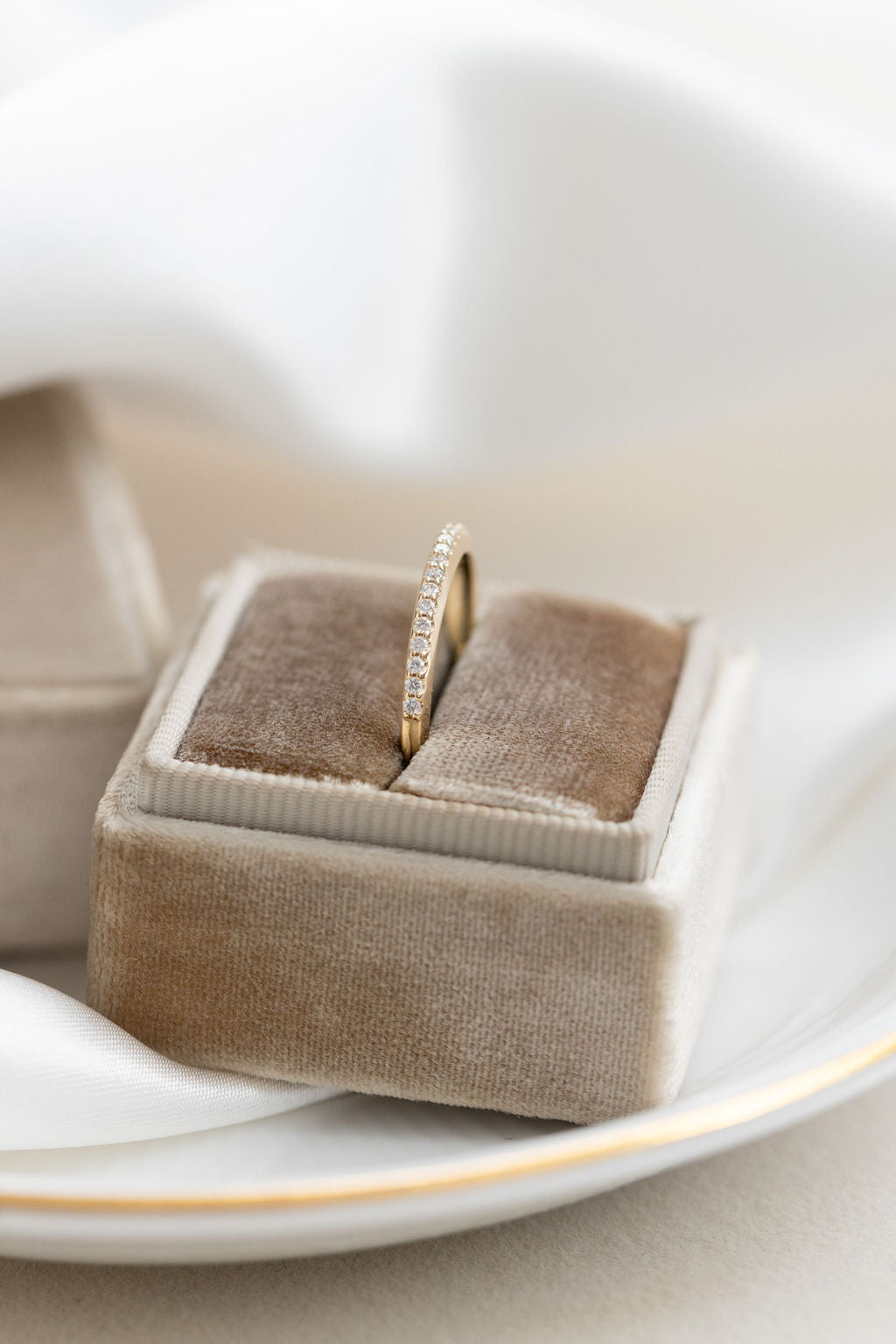 0.25 TCW Round Shaped Half Eternity Lab Grown Diamond Wedding Band