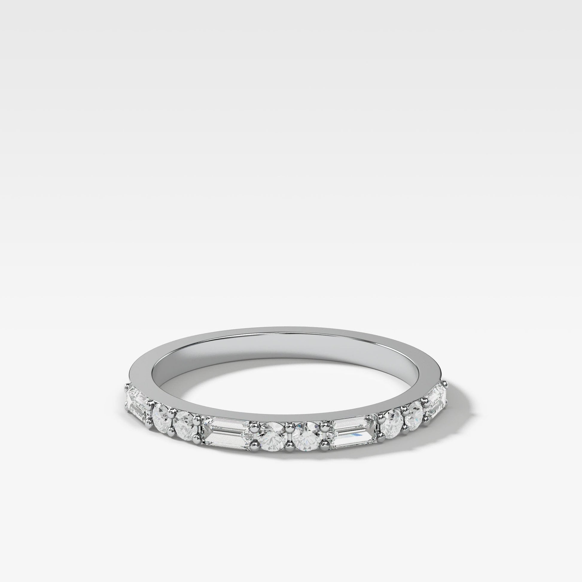 0.25 TCW Round Shaped Half Eternity Lab Grown Diamond Wedding Band