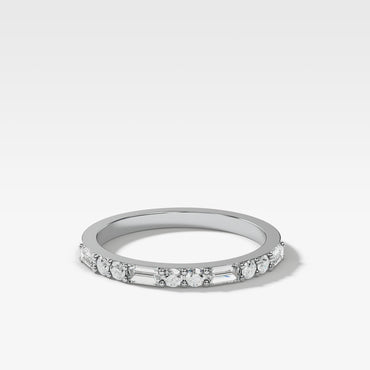 0.25 TCW Round Shaped Half Eternity Lab Grown Diamond Wedding Band