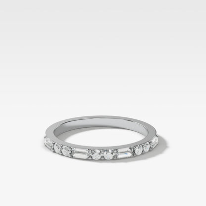 0.25 TCW Round Shaped Half Eternity Lab Grown Diamond Wedding Band