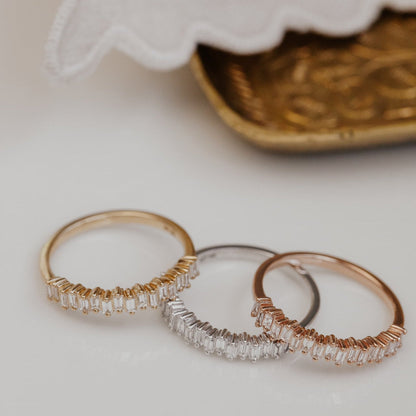 0.25 TCW Round Shaped Half Eternity Lab Grown Diamond Wedding Band