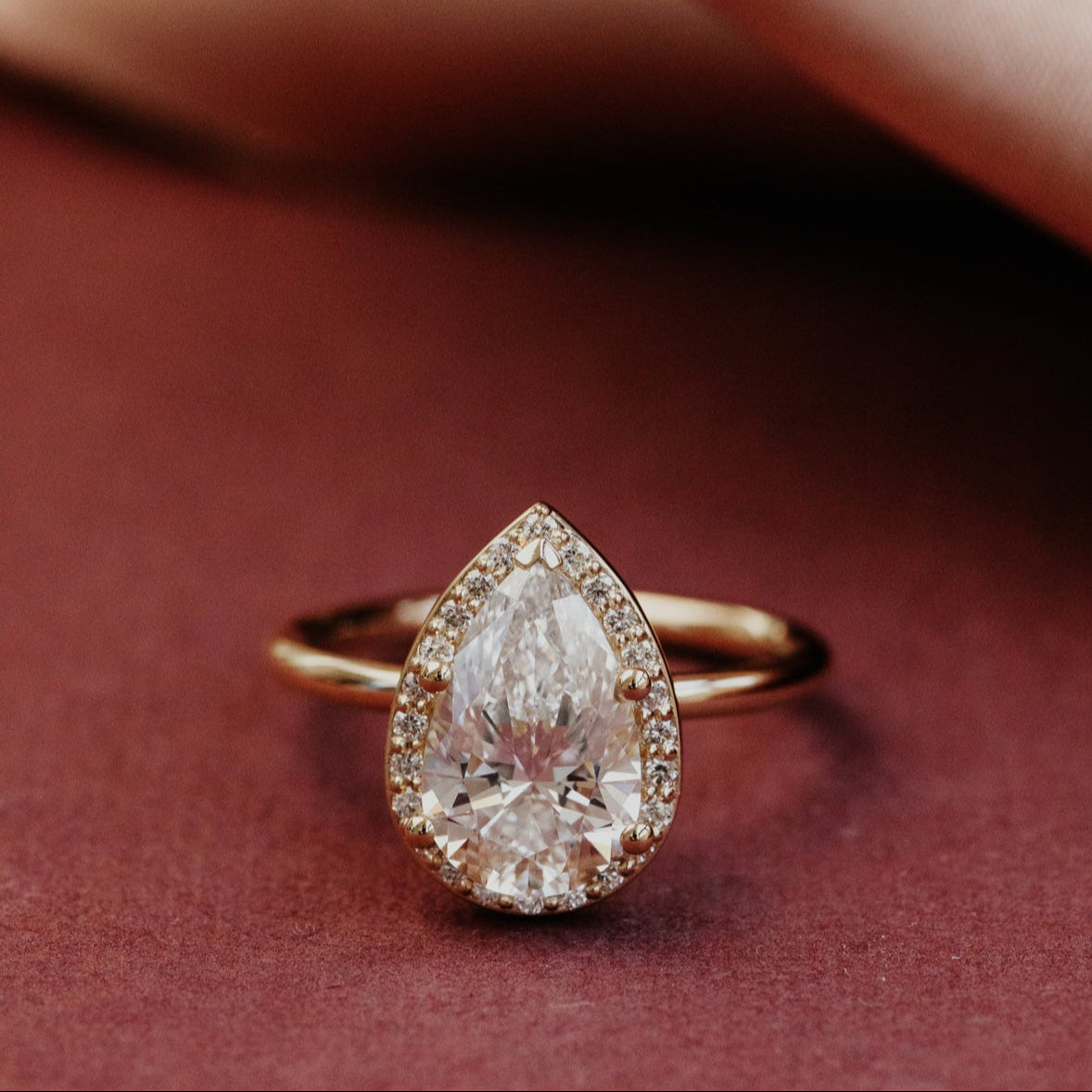 Marquise Shaped Three Stone Lab Grown Diamond Engagement Ring