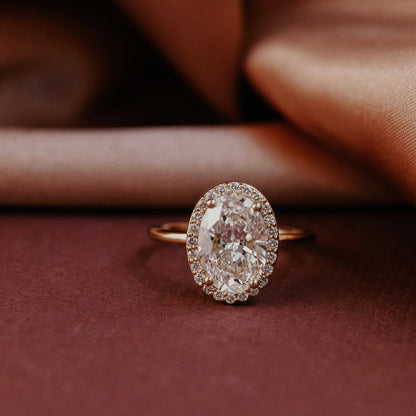 Marquise Shaped Three Stone Lab Grown Diamond Engagement Ring