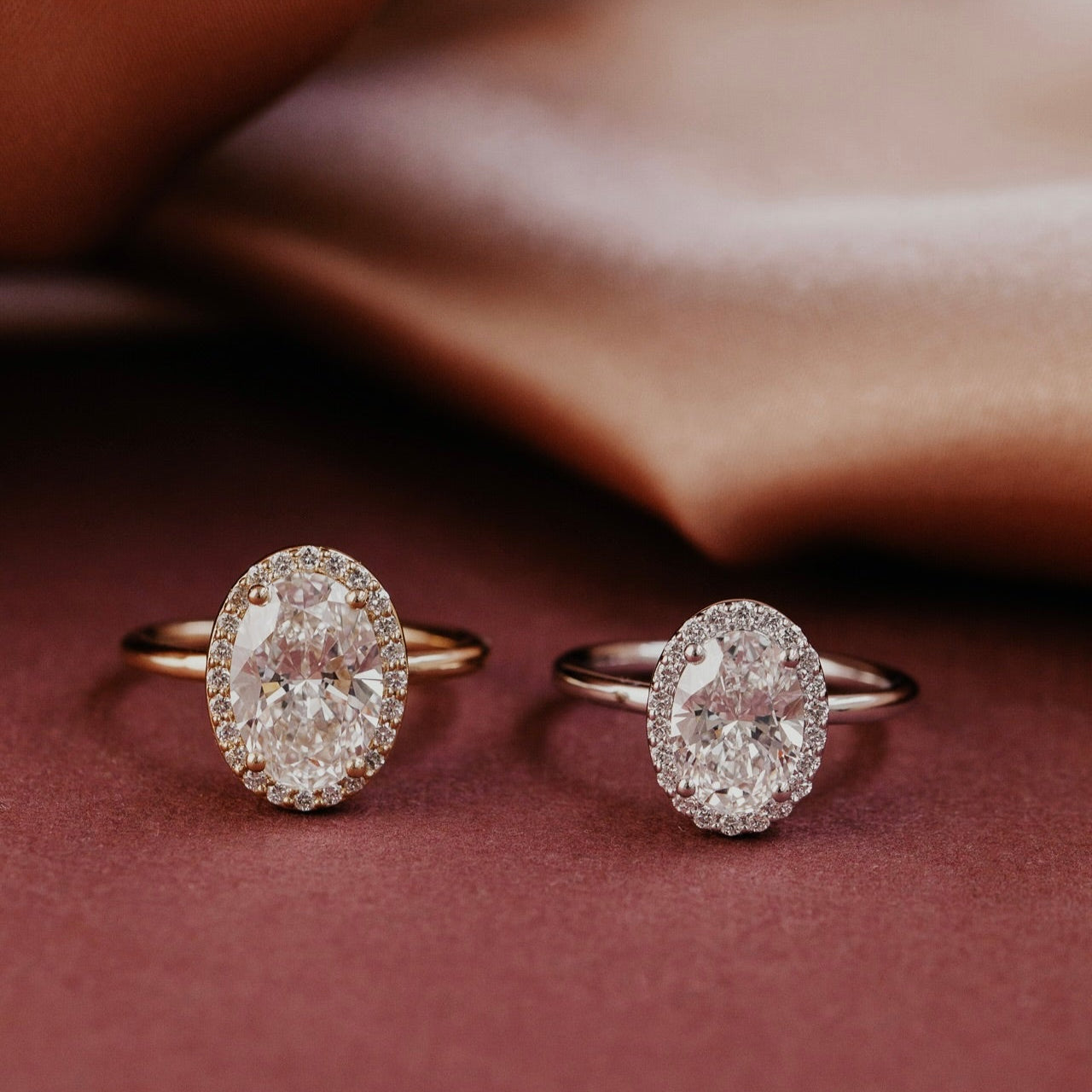 Marquise Shaped Three Stone Lab Grown Diamond Engagement Ring