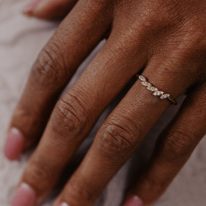 0.25 TCW Round Shaped Half Eternity Lab Grown Diamond Wedding Band