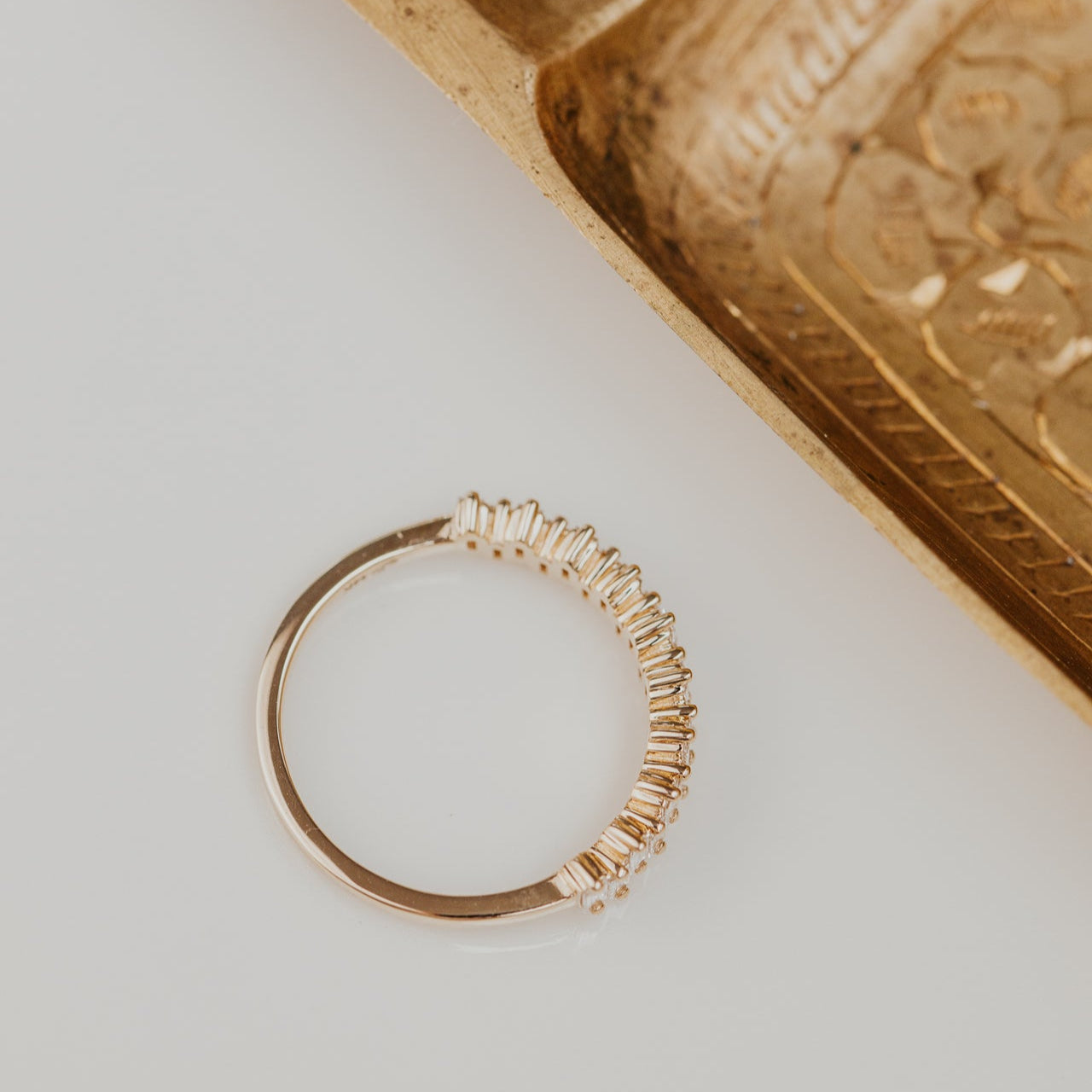 0.25 TCW Round Shaped Half Eternity Lab Grown Diamond Wedding Band