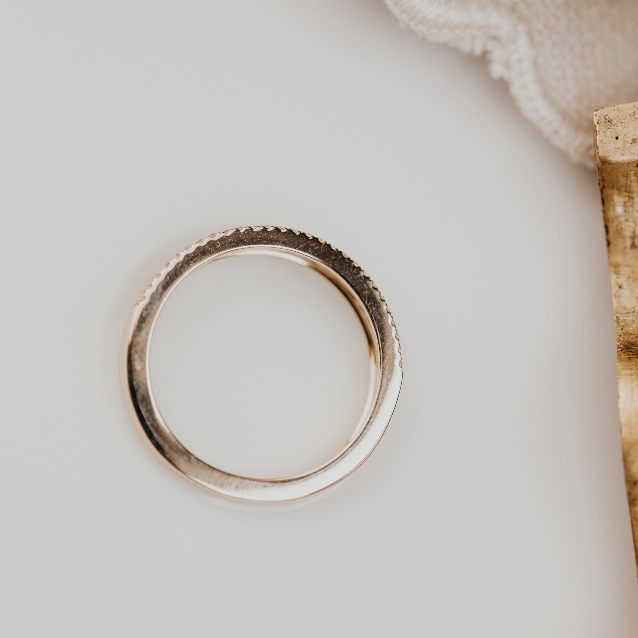 0.25 TCW Round Shaped Half Eternity Lab Grown Diamond Wedding Band