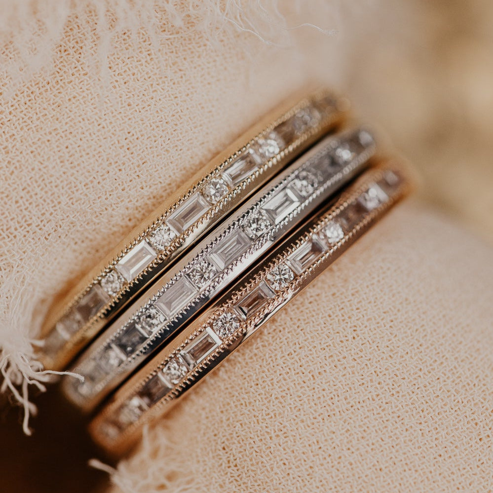 0.25 TCW Round Shaped Half Eternity Lab Grown Diamond Wedding Band