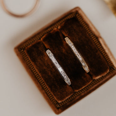 0.25 TCW Round Shaped Half Eternity Lab Grown Diamond Wedding Band