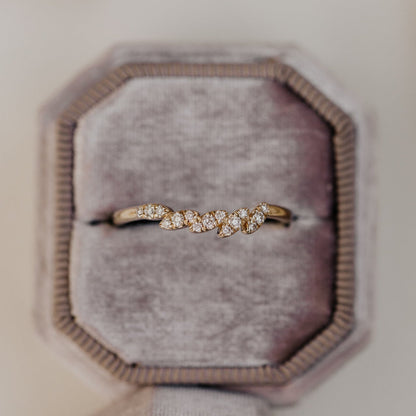 0.25 TCW Round Shaped Half Eternity Lab Grown Diamond Wedding Band