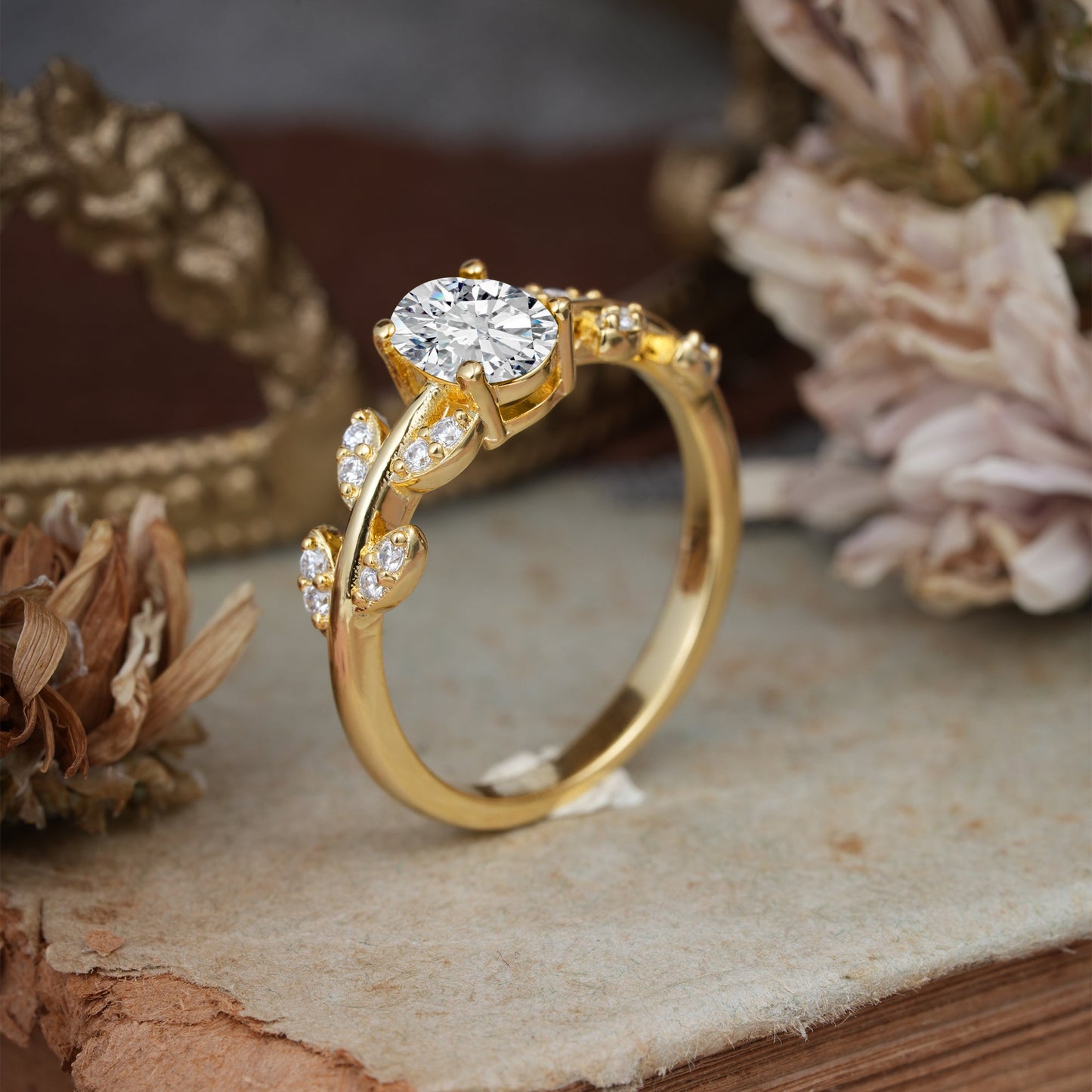 Marquise Shaped Three Stone Lab Grown Diamond Engagement Ring