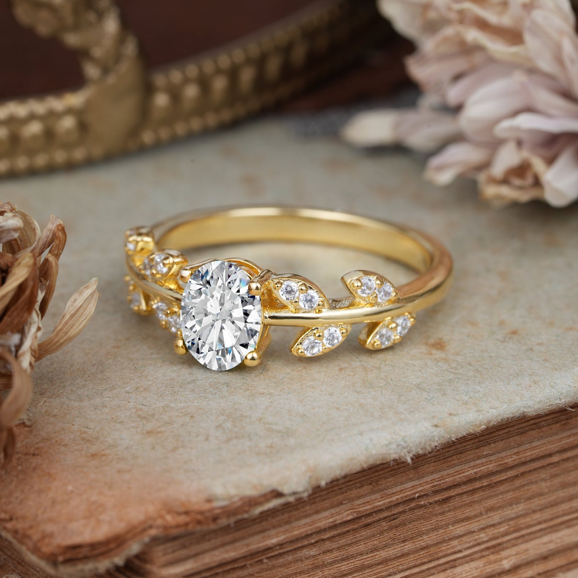 Marquise Shaped Three Stone Lab Grown Diamond Engagement Ring