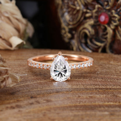 Marquise Shaped Three Stone Lab Grown Diamond Engagement Ring