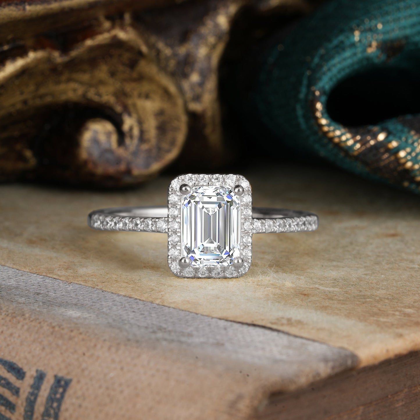 Marquise Shaped Three Stone Lab Grown Diamond Engagement Ring