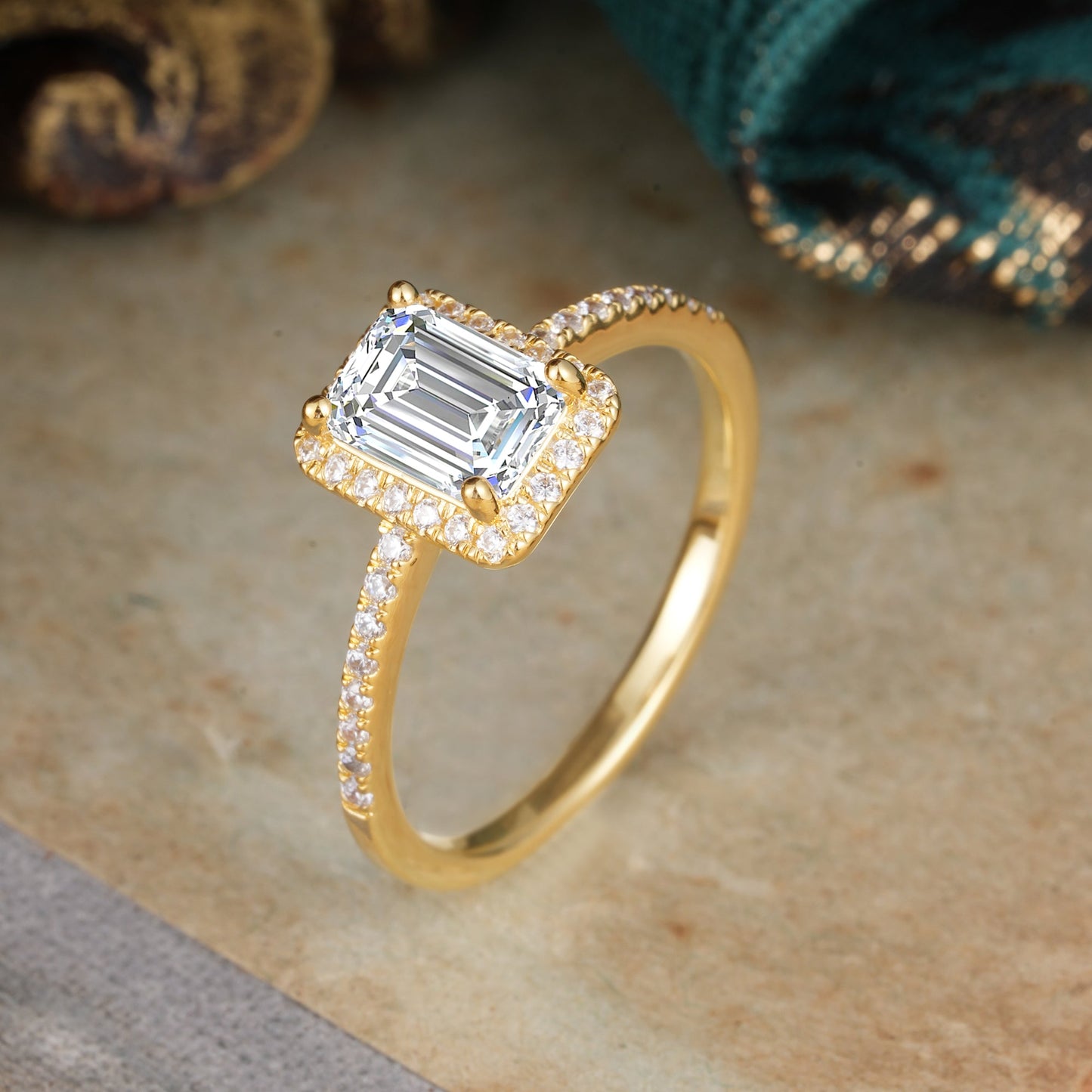 Marquise Shaped Three Stone Lab Grown Diamond Engagement Ring