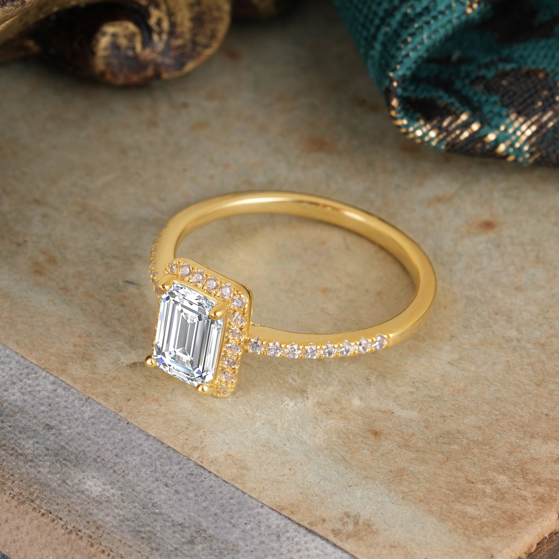 Marquise Shaped Three Stone Lab Grown Diamond Engagement Ring