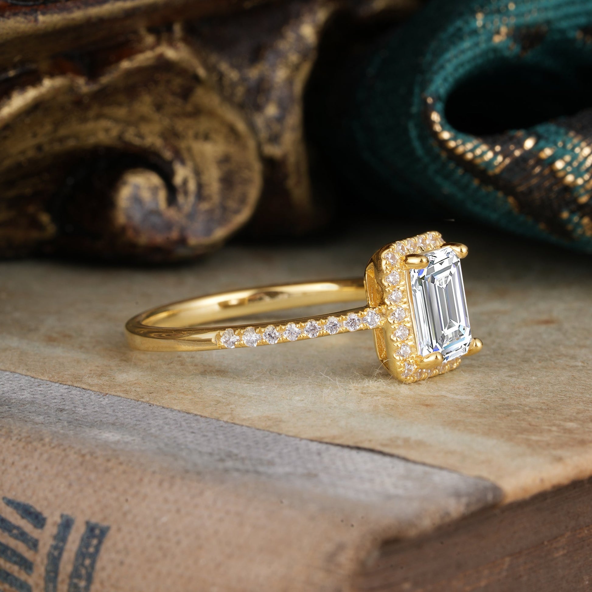 Marquise Shaped Three Stone Lab Grown Diamond Engagement Ring